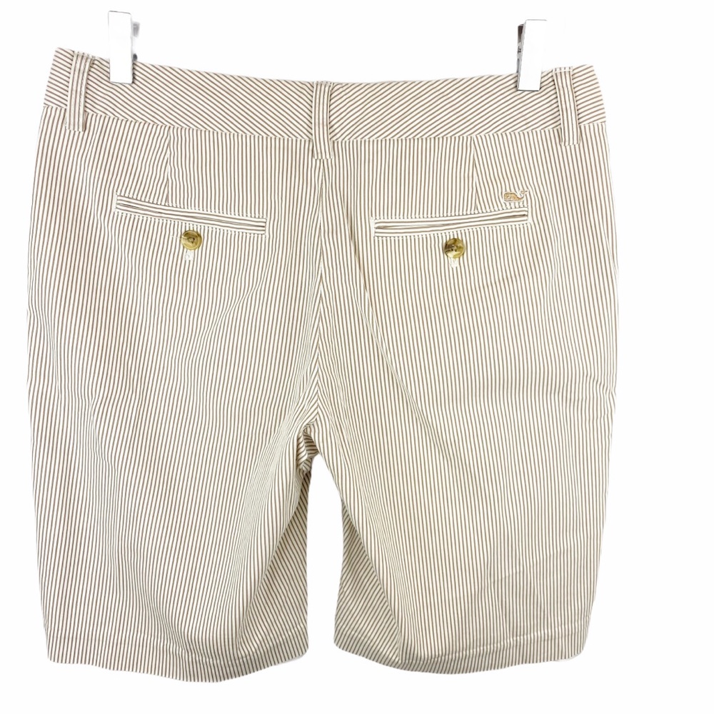 VINEYARD VINES Searsucker Tan White Bermuda Preppy Size 6 - Picture 5 of 6